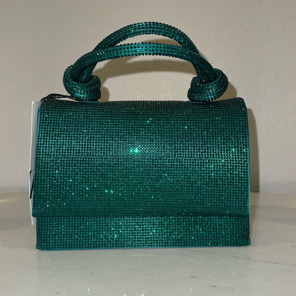 NWT Zara Emerald Green Crystal Purse